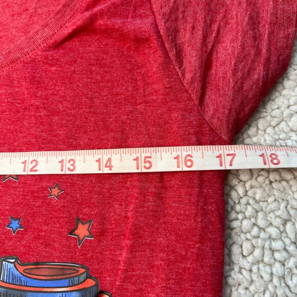 Americana 4th of July Coffee and Shakes Red Tee Medium - Picture 4 of 6